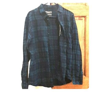 Oversized Flannel Button Up Blouse